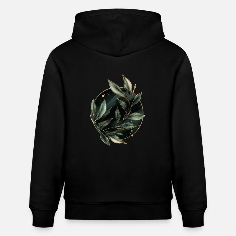 Feuilles de plantes - Sweat à capuche bio CRUISER Stanley/Stella Unisexe - noir