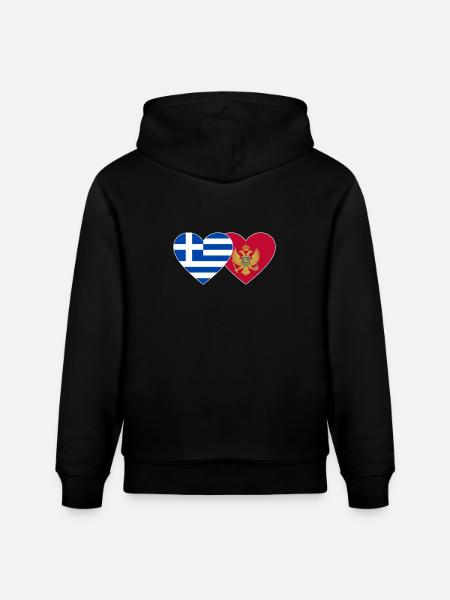 Greece Montenegro flag - Stanley/Stella CRUISER Unisex Organic Hoodie - black
