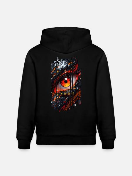 Cyborg Eyes Drachenmädchen - Stanley/Stella Unisex Bio-Hoodie CRUISER  - Schwarz