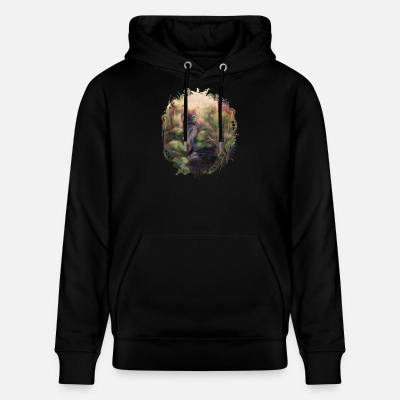 Chat sauvage dans la forêt - Sweat à capuche bio CRUISER Stanley/Stella Unisexe - noir