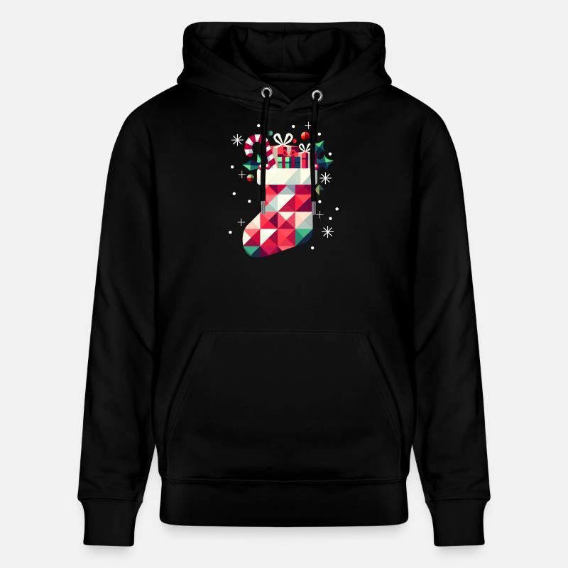 Bunter Weihnachtsstrumpf voller Geschenke - Stanley/Stella Unisex Bio-Hoodie CRUISER  - Schwarz