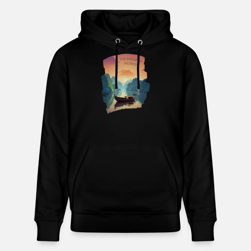 Le son du silence - Soleil couchant - Sweat à capuche bio CRUISER Stanley/Stella Unisexe - noir