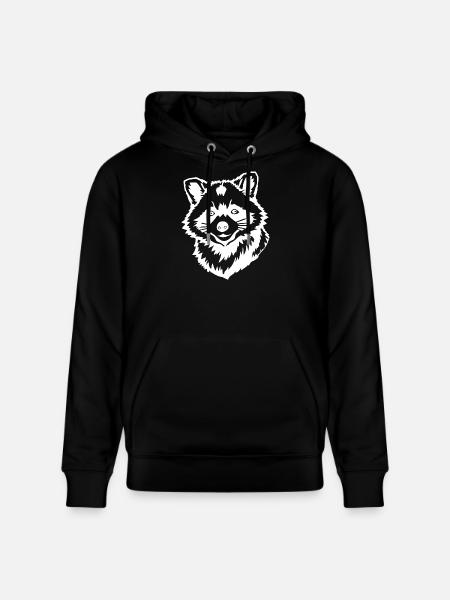 Raccoon T-shirt Gift - Stanley/Stella CRUISER Unisex Organic Hoodie - black