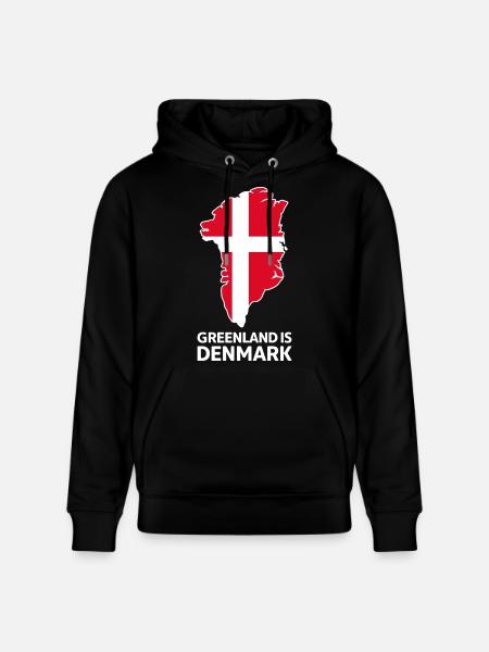 Greenland Denmark Flag Map - Stanley/Stella CRUISER Unisex Organic Hoodie - black