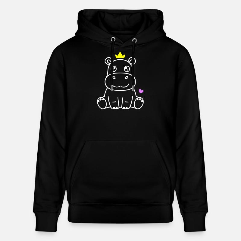 Nilpferd mit Krone Prinz Prinzessin - Stanley/Stella Unisex Bio-Hoodie CRUISER - Schwarz