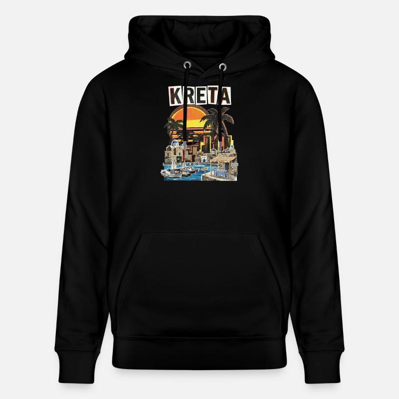 Vacances en Crète Grèce - Sweat à capuche bio CRUISER Stanley/Stella Unisexe - noir