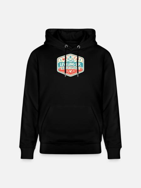 Level Up – Real Life Optional - Stanley/Stella Unisex Bio-Hoodie CRUISER  - Schwarz