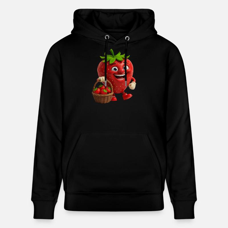 Fraise avec visage - Sweat à capuche bio CRUISER Stanley/Stella Unisexe - noir