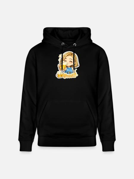 Prost! Fröhliche Biertrinker-Illustration - Stanley/Stella Unisex Bio-Hoodie CRUISER  - Schwarz