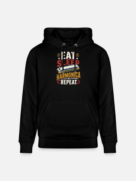 Instrument Harmonica Repeat Music Harmonica - Stanley/Stella CRUISER Unisex Organic Hoodie - black