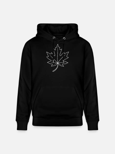 Maple Leaf Contour Design - Stanley/Stella CRUISER Unisex Organic Hoodie - black
