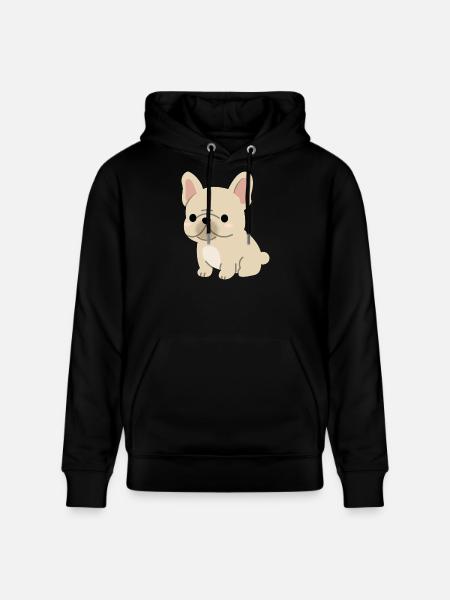 Charming French Bulldog Illustration - Stanley/Stella CRUISER Unisex Organic Hoodie - black