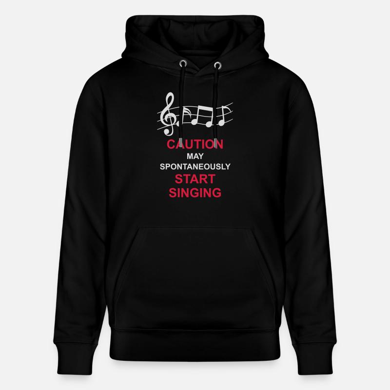 may spontaneously start singing - Stanley/Stella CRUISER Unisex Organic Hoodie - black