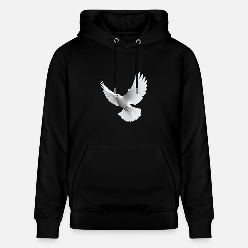 Weiße Taube - Stanley/Stella Unisex Bio-Hoodie CRUISER - Schwarz