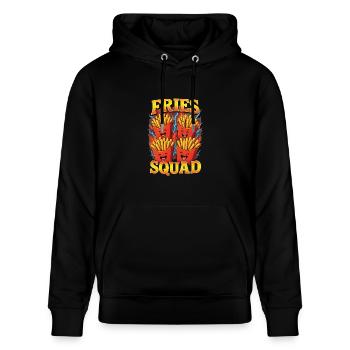 Pommes - Stanley/Stella Unisex Bio-Hoodie CRUISER  - Schwarz - Vorne - Alina (178cm) & Michal (187cm)