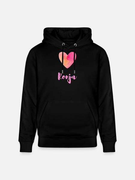 T-shirt Regalo Estetica Ronja Pink Heart Girl - Felpa con cappuccio ecologica unisex CRUISER di Stanley/Stella - nero