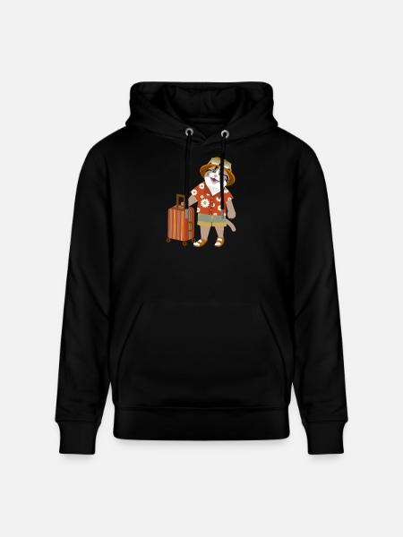 cat traveling mood - Stanley/Stella CRUISER Unisex Organic Hoodie - black