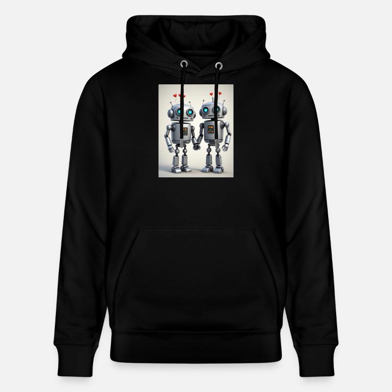 Roboter Pärchen - Stanley/Stella Unisex Bio-Hoodie CRUISER  - Schwarz