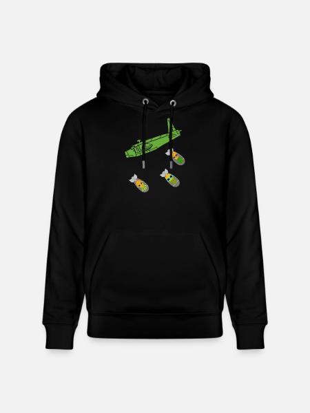 Avion bombe ananas vert - Sweat à capuche bio CRUISER Stanley/Stella Unisexe - noir