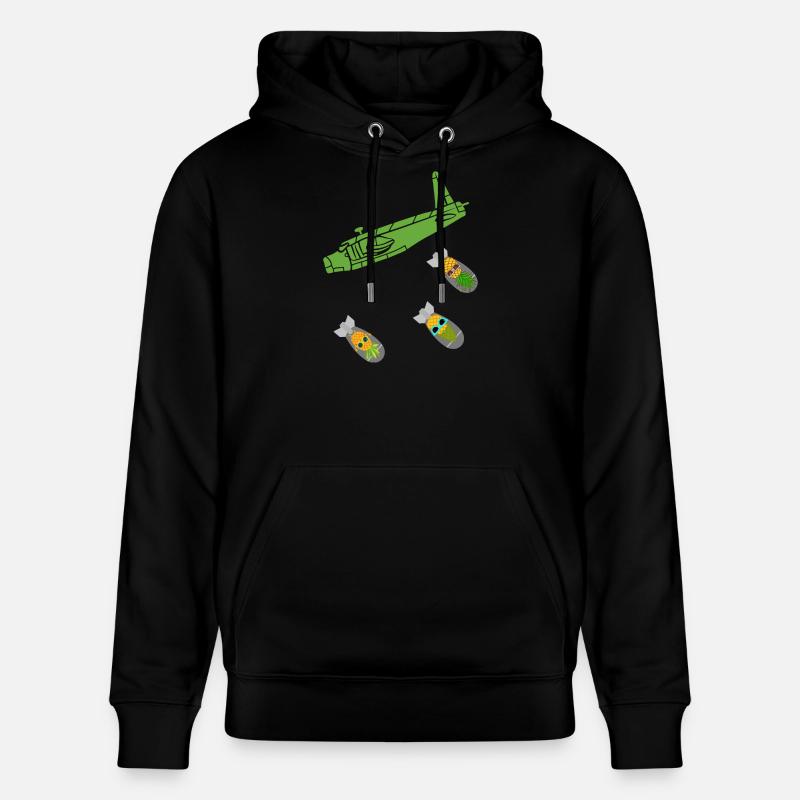 Green Pineapple Bomb Flugzeug - Stanley/Stella Unisex Bio-Hoodie CRUISER  - Schwarz