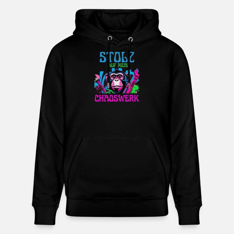 Fière de mon chaos – DIY Monkey - Sweat à capuche bio CRUISER Stanley/Stella Unisexe - noir