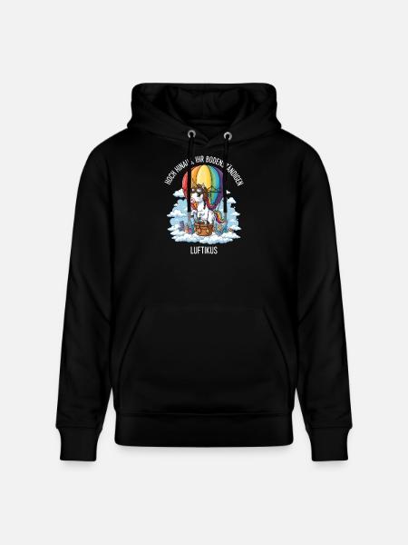 Luftikus-Einhorn - Stanley/Stella Unisex Bio-Hoodie CRUISER  - Schwarz