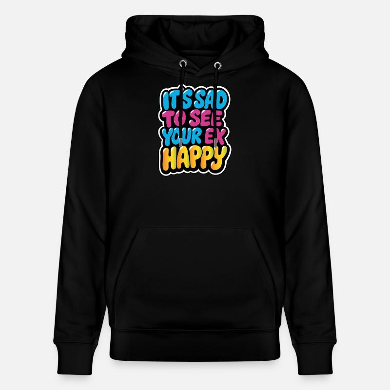 Fargerik trist til glad eks-meme-design - Stanley/Stella CRUISER økologisk unisex-hettegenser - svart