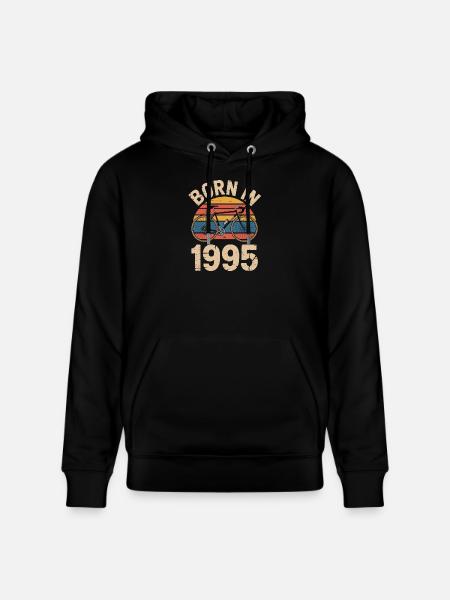 Né en 1995 Retro Bicycle Design - Sweat à capuche bio CRUISER Stanley/Stella Unisexe - noir