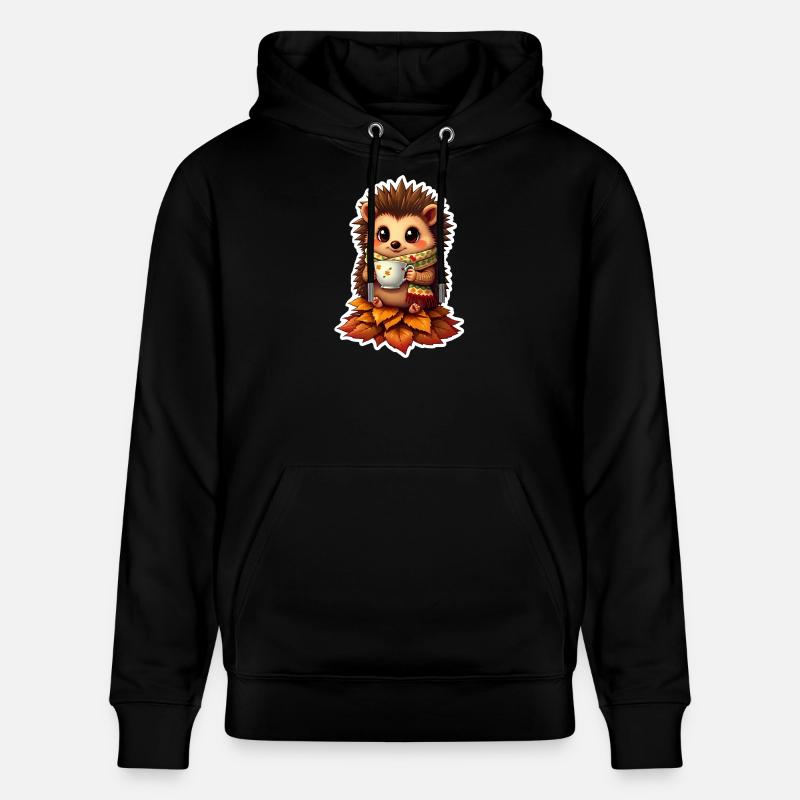 Gemütlicher Igel im Herbst - Stanley/Stella Unisex Bio-Hoodie CRUISER  - Schwarz