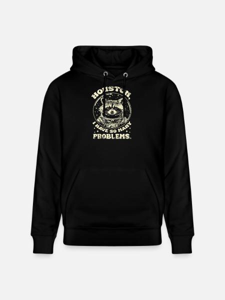 Raccoon Houston saying - Stanley/Stella CRUISER Unisex Organic Hoodie - black