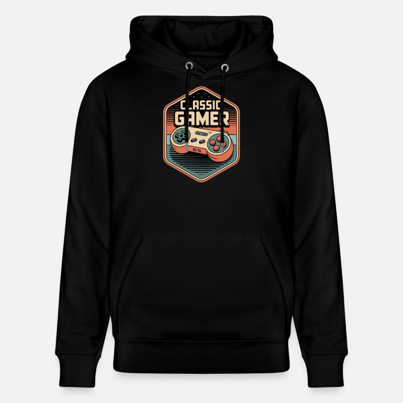 Classic Gamer Retro Controller Badge - Stanley/Stella Unisex Bio-Hoodie CRUISER  - Schwarz