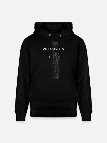Alert! Antifascista! - Wortkunst - Stanley/Stella Unisex Bio-Hoodie CRUISER - Schwarz