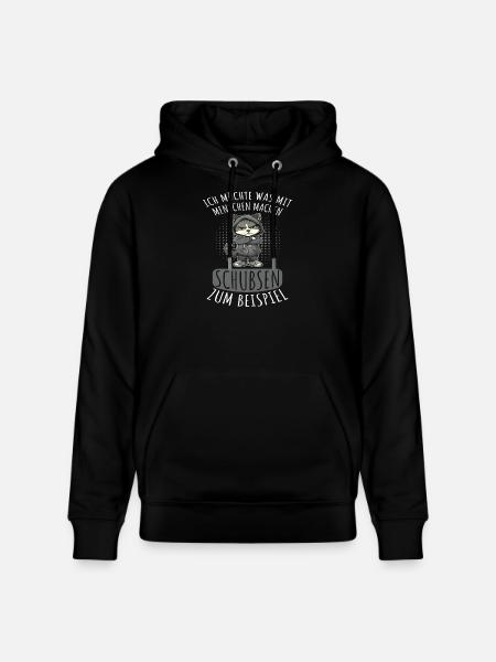 Menschen Schubsen Lustiger Spruch - Stanley/Stella Unisex Bio-Hoodie CRUISER - Schwarz