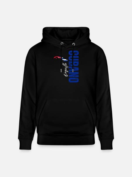 Cuban pride, vertical design - Stanley/Stella CRUISER Unisex Organic Hoodie - black