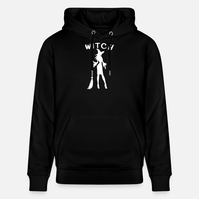 Hexe mit Besen Silhouette Witch - Stanley/Stella Unisex Bio-Hoodie CRUISER  - Schwarz
