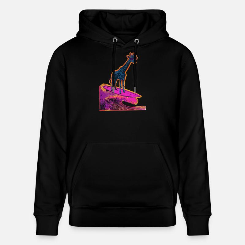 Girafe Surfeuse - Sweat à capuche bio CRUISER Stanley/Stella Unisexe - noir
