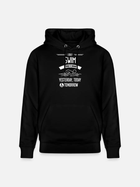 Funny Swim Quote - Stanley/Stella CRUISER Unisex Organic Hoodie - black