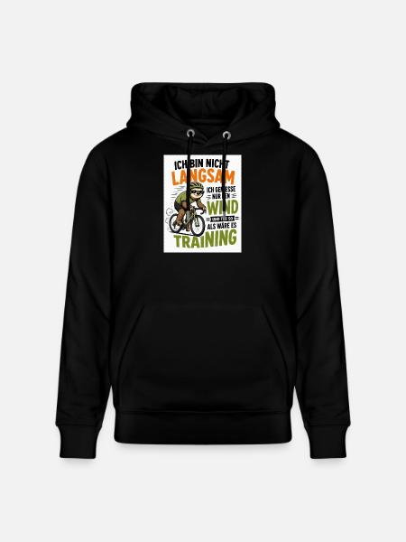 Faultier auf Fahrrad - Stanley/Stella Unisex Bio-Hoodie CRUISER - Schwarz