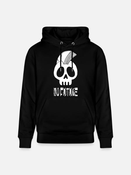 White punk skull - Stanley/Stella CRUISER Unisex Organic Hoodie - black