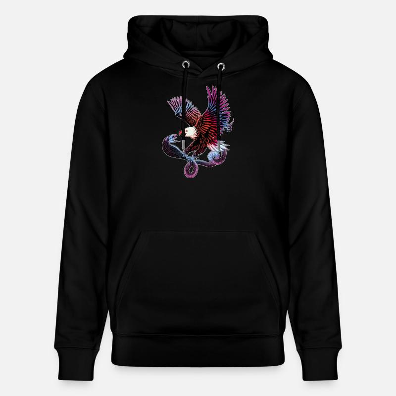 Aigle et serpent - Sweat à capuche bio CRUISER Stanley/Stella Unisexe - noir