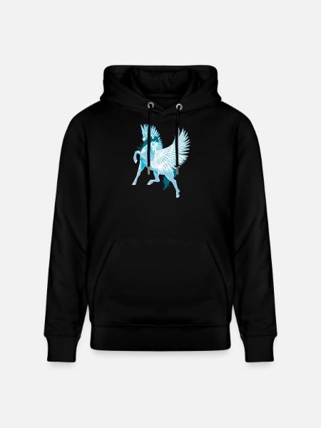 Pegasus Greek Mythology Winged Horse - Stanley/Stella CRUISER Unisex Organic Hoodie - black