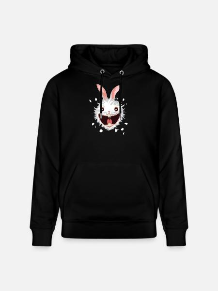 White Rabbit Head - Stanley/Stella CRUISER Unisex Organic Hoodie - black