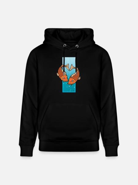 The Pisces-heart - Stanley/Stella Unisex Bio-Hoodie CRUISER  - Schwarz