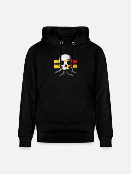 Skull with tentacles and flag - Stanley/Stella CRUISER Unisex Organic Hoodie - black