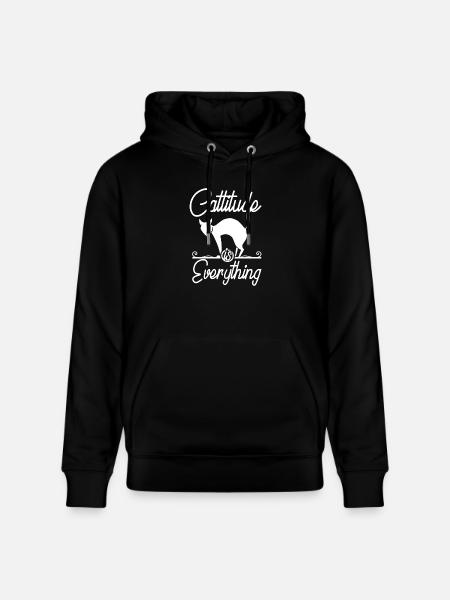 Cat lover, cattitude is everything - Stanley/Stella CRUISER Unisex Organic Hoodie - black