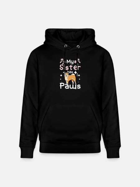 My Akita sister has paws - Stanley/Stella CRUISER Unisex Organic Hoodie - black