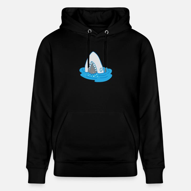 requin à bouche ouverte - Sweat à capuche bio CRUISER Stanley/Stella Unisexe - noir
