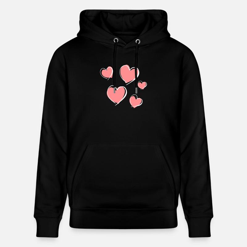 cinq cœurs - symbole d’amour - Sweat à capuche bio CRUISER Stanley/Stella Unisexe - noir