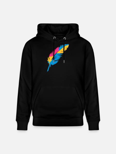 bunte Feder - Stanley/Stella Unisex Bio-Hoodie CRUISER  - Schwarz