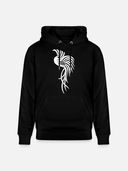 Weißer Paradiesvogel - Stanley/Stella Unisex Bio-Hoodie CRUISER  - Schwarz